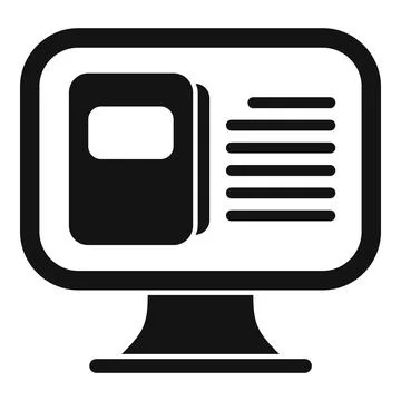 Computer book store icon simple vector. Internet based Stock Illustration