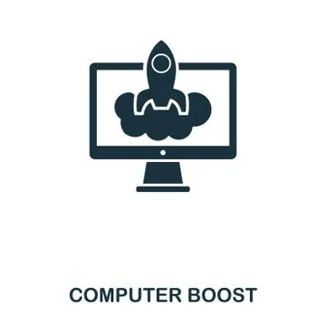 Computer Boost icon. Line style icon design. UI. Illustration of computer boost Stock Illustration