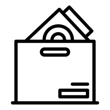 Computer box icon outline vector. Shop laptop Stock Illustration