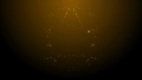 Computer brain abstraction on the dark yellow or gold background with empty Stock Footage 101204786