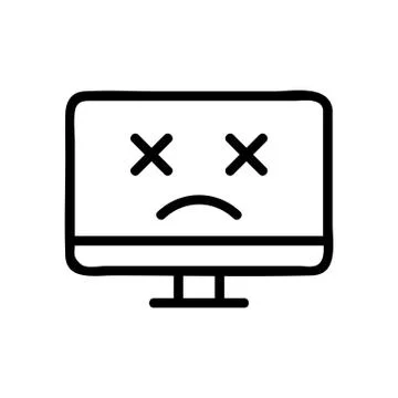 Computer breakdown icon vector outline illustration 库存插图