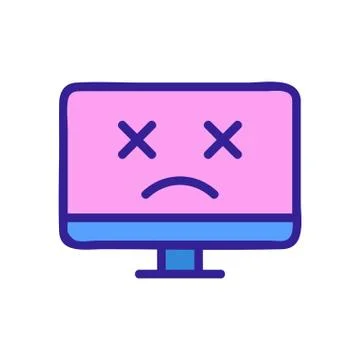 Computer breakdown icon vector outline illustration 스톡 일러스트