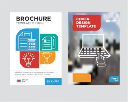 Computer brochure flyer design template Stock-Illustration