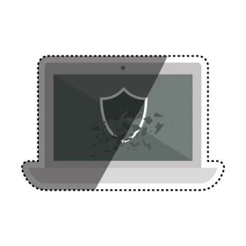 Computer broken security Stock Illustration