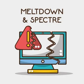 Computer broken with warning digital virus Stock Illustration