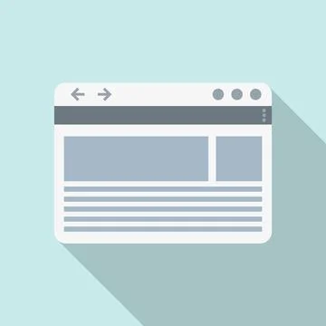 Computer browser icon flat . Window interface Stock Illustration