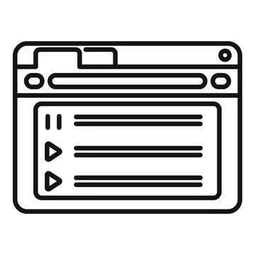 Computer browser icon outline vector. Window interface Stock Illustration