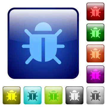 Computer bug color square buttons イラスト素材