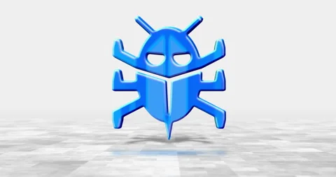Computer bug cyber attack 3d symbol on light background Stock Footage 348182038