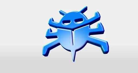 Computer bug cyber attack 3d symbol loop seamless Stock Footage 348182180