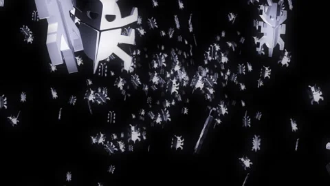 Computer bug cyber attack symbol rain looped Stock Footage 348031639