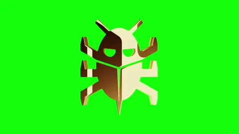 Computer bug cyber attack symbol isolated looped rotation Stock Footage 348032140