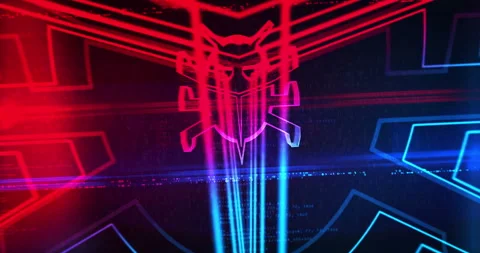 Computer bug cyber attack symbol loop seamlees tunnel animation Stock Footage 348181812