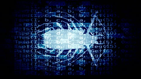 Computer bug evil code blue Stock Footage 62486514