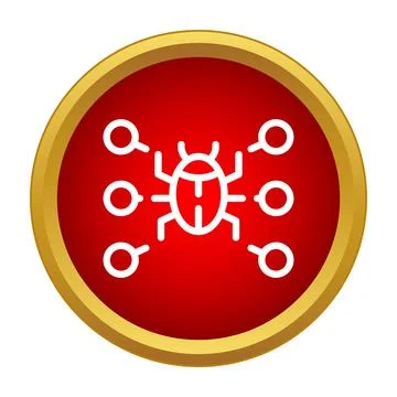 Computer bug icon debugging process scanning security 库存插图