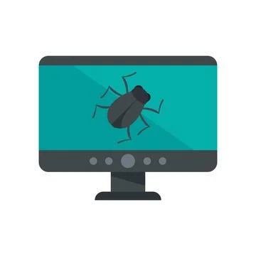 Computer bug icon flat isolated 스톡 일러스트