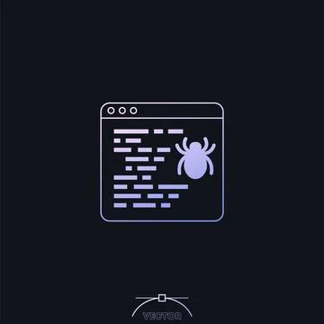 Computer bug icon with gradient Stock Illustration