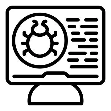 Computer bug icon outline vector. Cyber crime Stock Illustration
