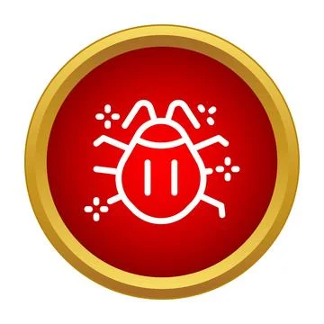 Computer bug icon representing digital error or malware Stock Illustration