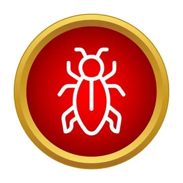 Computer bug icon representing malware and software error Stock Illustration