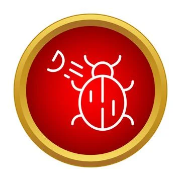 Computer bug icon representing software error and cyber threat Stock Illustration