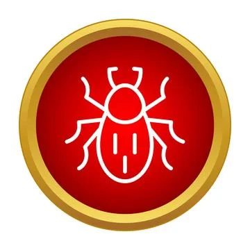 Computer bug icon representing software error or virus Stock-Illustration