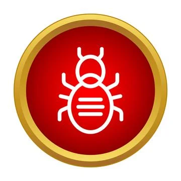 Computer bug icon representing software error or malware 库存插图