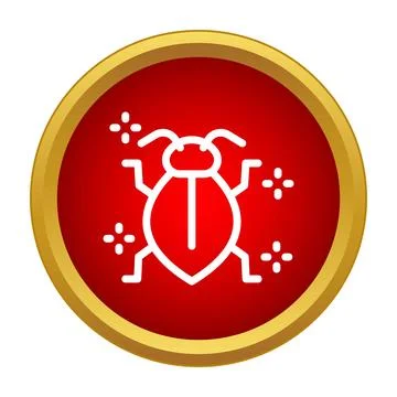 Computer bug icon representing software error or virus Stock-Illustration