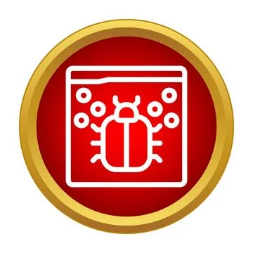 Computer bug icon showing software error and virus 스톡 일러스트
