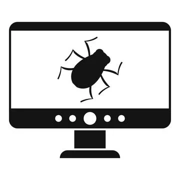 Computer bug icon, simple style 스톡 일러스트