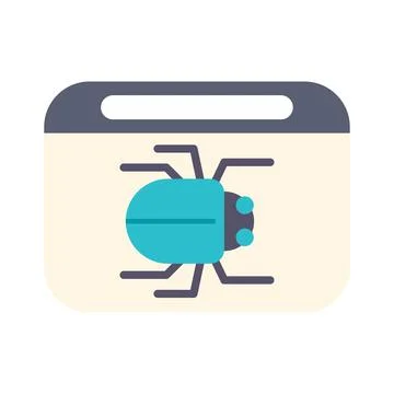 Computer bug icon with software error or vulnerability Stockillustratie