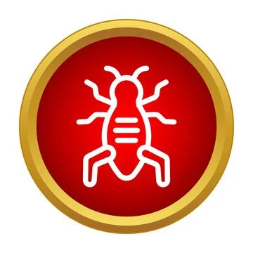 Computer bug icon warning about malware virus Illustrazione stock