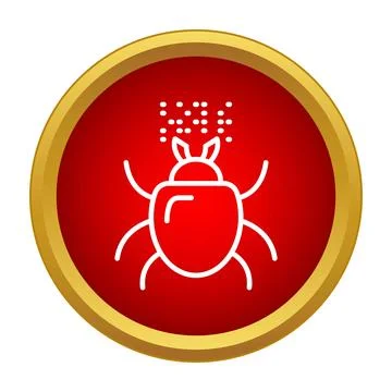 Computer bug icon warning about cyber security risks Stock Illustration