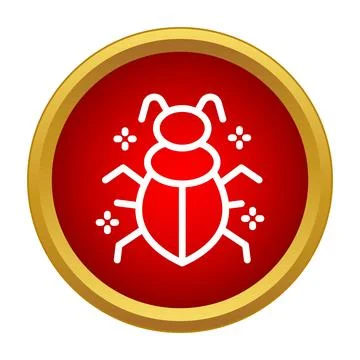 Computer bug icon warning about malware Illustrazione stock