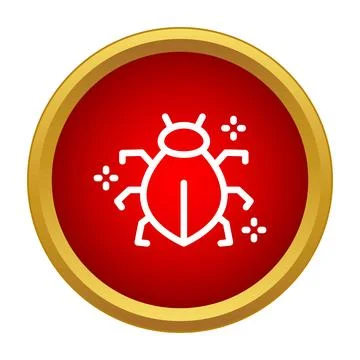 Computer bug icon warning about cyber security threat Illustrazione stock