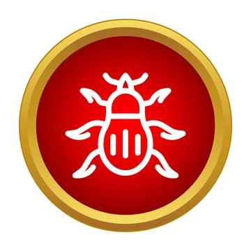 Computer bug icon warning against malware threat Stock Illustration