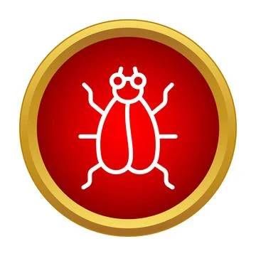 Computer bug icon warning sign concept vector Stock Illustration