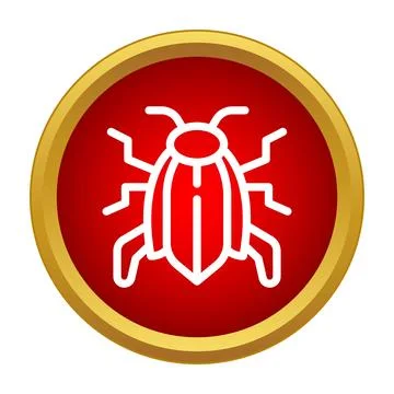 Computer bug icon warning of system malware Stock Illustration