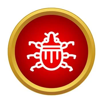 Computer bug icon warning of virus or malware Illustrazione stock