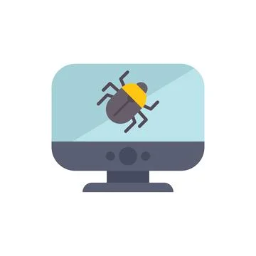 Computer bug infecting desktop pc operating system Stock Illustration