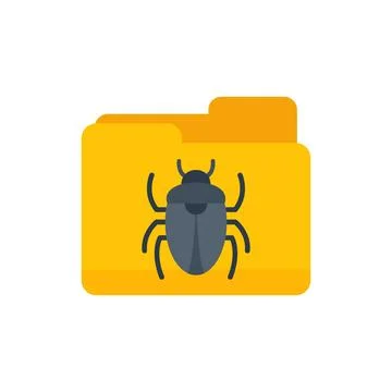 Computer bug infecting important files and folders 스톡 일러스트
