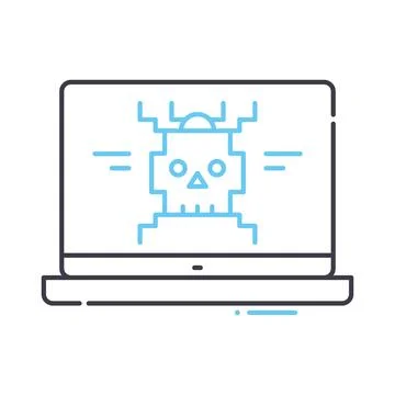 Computer bug line icon, outline symbol, vector illustration, concept sign 스톡 일러스트