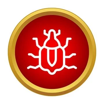 Computer bug or insect pest warning icon Stockillustratie