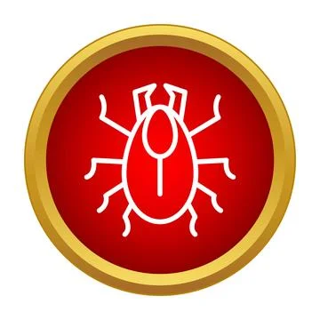 Computer bug or parasite warning symbol icon Illustrazione stock