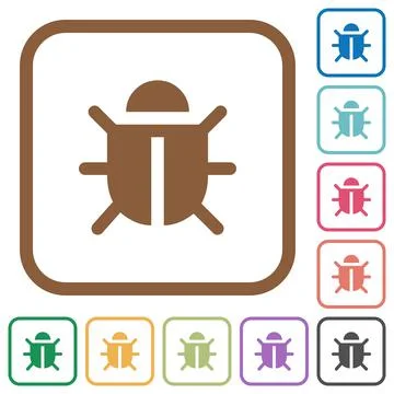 Computer bug simple icons Stock Illustration