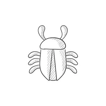 Computer bug sketch icon 스톡 일러스트