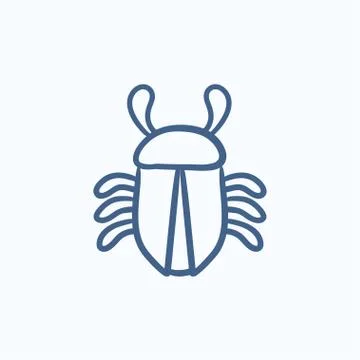 Computer bug sketch icon 스톡 일러스트