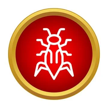 Computer bug software error icon representing malware Stock Illustration