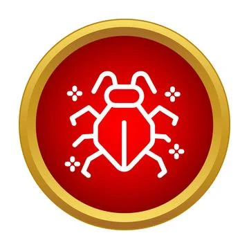Computer bug software error icon in red circle Stock-Illustration
