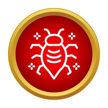 Computer bug software error icon representing malware threat Stock Illustration